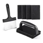 Griddle Cleaning Kit Flat Top Scouring Pads with 6In Grill Scraper Non8178