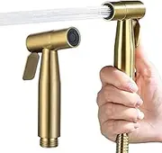 BARROCK All Metal Stainless Steel Hand Held Bidet Sprayer for Toilet, High Pressure Sprayer Head Brushed Gold