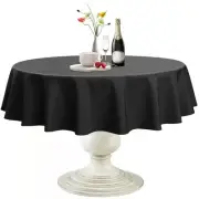 Round Tablecloth, Waterproof & Stain Resistant Table Cloth Wrinkle Free Fabri...