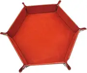Gitohoni Dice Holder for Rolling, Hexagonal Storage Bowl for Board Games and Accessories, Orange