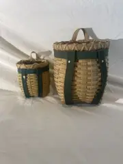 One Small One Medium Basket Adorable Wall-Mounted Wicker Organizer Home Decor