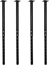 QLLY Adjustable Round Desk Leg, 24-40 inch, 60-100cm, Home Office DIY Metal Table Leg, Furniture Leg Set (4, Black)