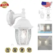 Elegant Outdoor Wall Sconce with Clear Glass Shade - Dusk to Dawn Functionality