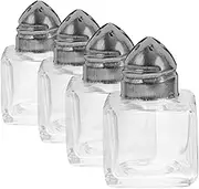 4 Pack Glass Salt Shakers Pepper Shakers Set Mini Condiment Jars for Household Spices