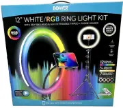 Bower 12 Inch RGB White RING LIGHT KIT 360° TRIPOD Multi Color for videos