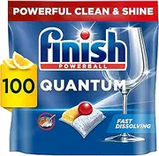 Finish Powerball Quantum Dishwasher Tablets, Lemon Sparkle, 100 Tablets