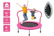 YOPOWER 36" Mini Trampoline Foldable Fitness Trainer Rebounder Handrail Cardio Home Exercise
