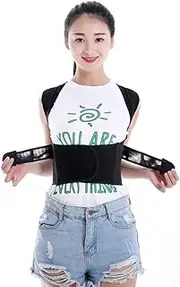 TOVINANNA Adjustable Posture Support Belt Vest for Men and Women Humpback and Posture Comfortable Shoulder Brace Band Size l Black