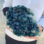 7.1lbNATURAL Green Cube FLUORITE Crystal Specimen Quartz Cluster Mineral HEALING