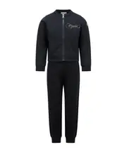 Embroidered Cursive Logo Cotton Tracksuit Set 4Y,10Y navy blue