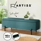Artiss Storage Ottoman Blanket Box Bench 140cm Large Seat Chest Velvet Green