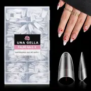 Medium Almond Gel Nail Tips 504pcs Full Matte Soft Gel A3-Medium Almond Half