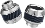 Crash Pad Protector 1Pair Universal Motorcycle Aluminum Frame Slider Alloy Front Fork Cup Falling Crush Protector For Motorbike Scooter Powersports Frame Sliders (Color : Silver)