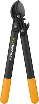 Fiskars L71 Powergear Anvil Looper, Black/Orange, Lightweight, Comfort Grip