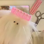 韓國 長毛髮型設計師吊飾 毛絨公仔 鑰匙扣 包包吊飾 裝飾 白色 粉色 藍色 髮捲 緞帶 蝴蝶結 DIY