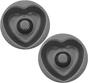 Vaguelly 2Pcs Heart Shaped Doughnut Mold Non Stick Carbon Steel Baking Tray for Muffins Easy to Clean Lightweight Kitchen Baking Tool for Home Baking