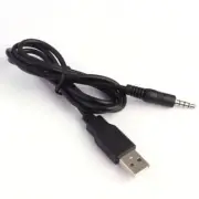3.5mm Male AUX Audio Jack to USB 2.0 Male Charge Cable Adapter Cord Black 3.3ft