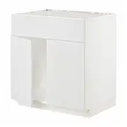 METOD base cabinet f sink w 2 doors/front, white/Stensund white, 80x60x80 cm