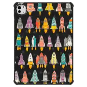 iPad Pro 11-inch (M4) iPad Impact Case retro rockets graphite ipad