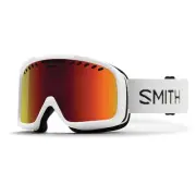 New SMITH OPTICS Project Snow Ski Goggles White with Red Sol-X Mirror Lens Adult