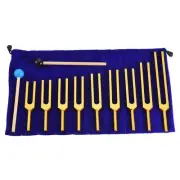 9Pcs Tuning Fork Set Tuning Forks Aluminium Alloy for Instrument Golden