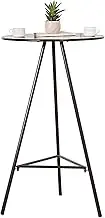 Round Bar Table for Home Cocktail - Heigh Pub Table Sturdy Base Bistro Table, Space Saving Cafe Dinner Room Compact Bistro Furniture Modern Sofa End Table