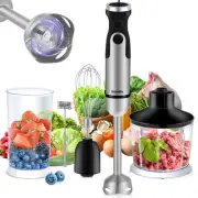 BioloMix 5 in 1 Immersion Hand Blender, 1000W Powerful Stick Blender with 6 S...