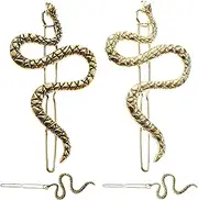 Luxshiny Snake Hair Bobby Pins 4pcs Halloween Hairpins Metal Hair Clip Set Hair Barrettes Vintage Golden Hair Accessories For Thick Thin Hair Women Girls Ladies