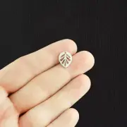BULK 60 Leaf Stainless Steel Charms 2 Sided - SSP496