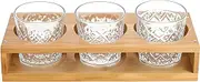 Wine Glass Holder | Wooden Wine Glass Rack Stand,Drink Container with 3 Holes Bottle Serving Tray for Home Living Room Family Kitchen Restaurant Counter Apartment Dining Room Commercial
