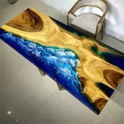 Handmade Ocean Epoxy Resin Dining Table - Stunning Beach-Inspired Design decor
