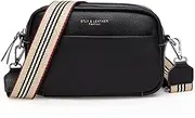 [YFGBCX] Crossbody Bag for Women Genuine Leather Wide Strap Shoulder Bag Purse Trendy Design Camera Crossbody Purse Top Zip