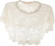 [WOFASHPURET] Smock Cape Shawl Wrap Shawls and Wraps for Women Bridal Veil Silk Scarf Fringe Dress Silver for Wedding Gala for Women Formal Lace Dress Formal Wedding Polyester (polyester) White