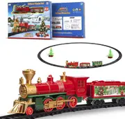 17PCS Electric Classical Christmas Rail Train Set with Tracks Lights &