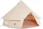 MC Canvas Tent Bell Tent Yurt with Stove Jack Zipped Removable Floor for Glamping Truck Car Camping