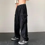 Low Rise Baggy Cargo Pants Black - XL