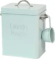Washing Powder Storage with Spoon 4L Sealed Moistureproof Anti-Rust Lifting Handle Container Detergent Box for Bathroom Laundry, Cyan, Laundry Detergent Storage, Washing Powder Storage Container