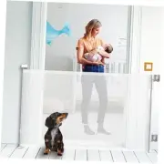 Upgraded Retractable Baby Gate for Stairs, 34"Tall Expands 55"Wide Ideal