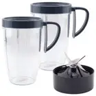 2 Pack 24 oz Cup, Lip Ring and Extractor Blade for NutriBullet Lean NB-203 1200W