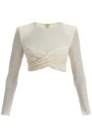 Self Portrait Mesh Crop Top Beads Embellishments.
