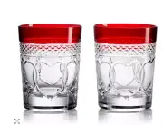 Waterford Times Square Red Double Old-Fashioned Glasses, Set of 2 - NIB