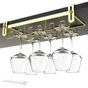 Under Cabinet Wine Glass Rack Gold, Wine Glass Holder Under Shelf, Wine Glass...