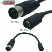 PS2 5Pin Mini-DIN Male To DIN 6Pin Female Cable Cord Mouse Keyboard Adapter