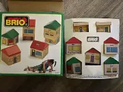 Vintage 1993 Very Rare Brio Wooden Trains Town Village Set #3379 Original Box