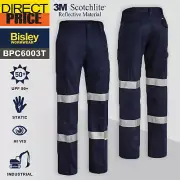 Bisley Work Pants Cargo Mens 3M Double Taped Cotton Drill Heavy Duty BPC6003T