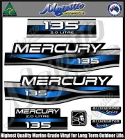 MERCURY 135 hp - 2.0 Litre - BLUE - DECAL SET - OUTBOARD DECALS