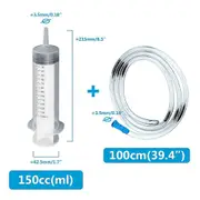 Large Capacity 100-550ml Reusable Syringe with 50cm and 100cm Measuring Tube for Liquid Oil Water Washable with Suction for Dogs 150ml Hose Syringe
