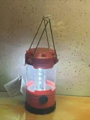 Small Red Camping Lantern Light Indoor Outdoor Portable Hang Battery Power LED