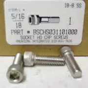 5/16-18x1 Hex Socket Head Cap Screws Stainless Steel (15)