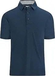 [Alex Vando] Mens Golf Shirt Moisture Wicking Quick-Dry Short Sleeve Casual Polo Shirts for Men, Navy, 3XL